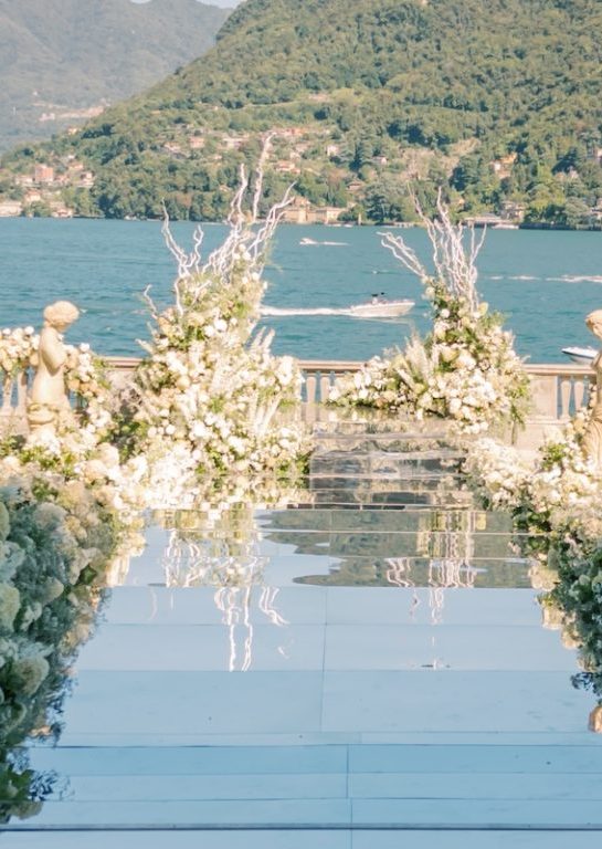 A textural etherial wedding at Villa Pizzo, Lake Como, Italy | Luxury Wedding Flowers | Larry Walshe Studios
